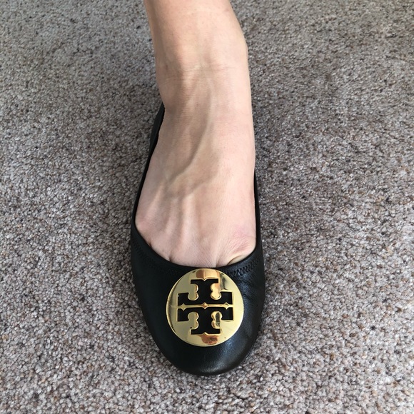 Tory Burch Shoes - Tory Burch Black Flats Brown